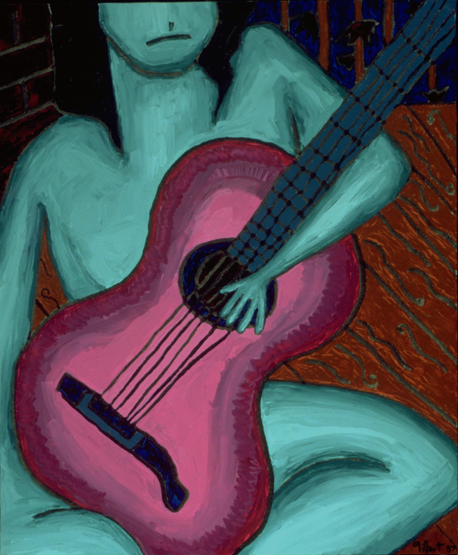 woman with guitar